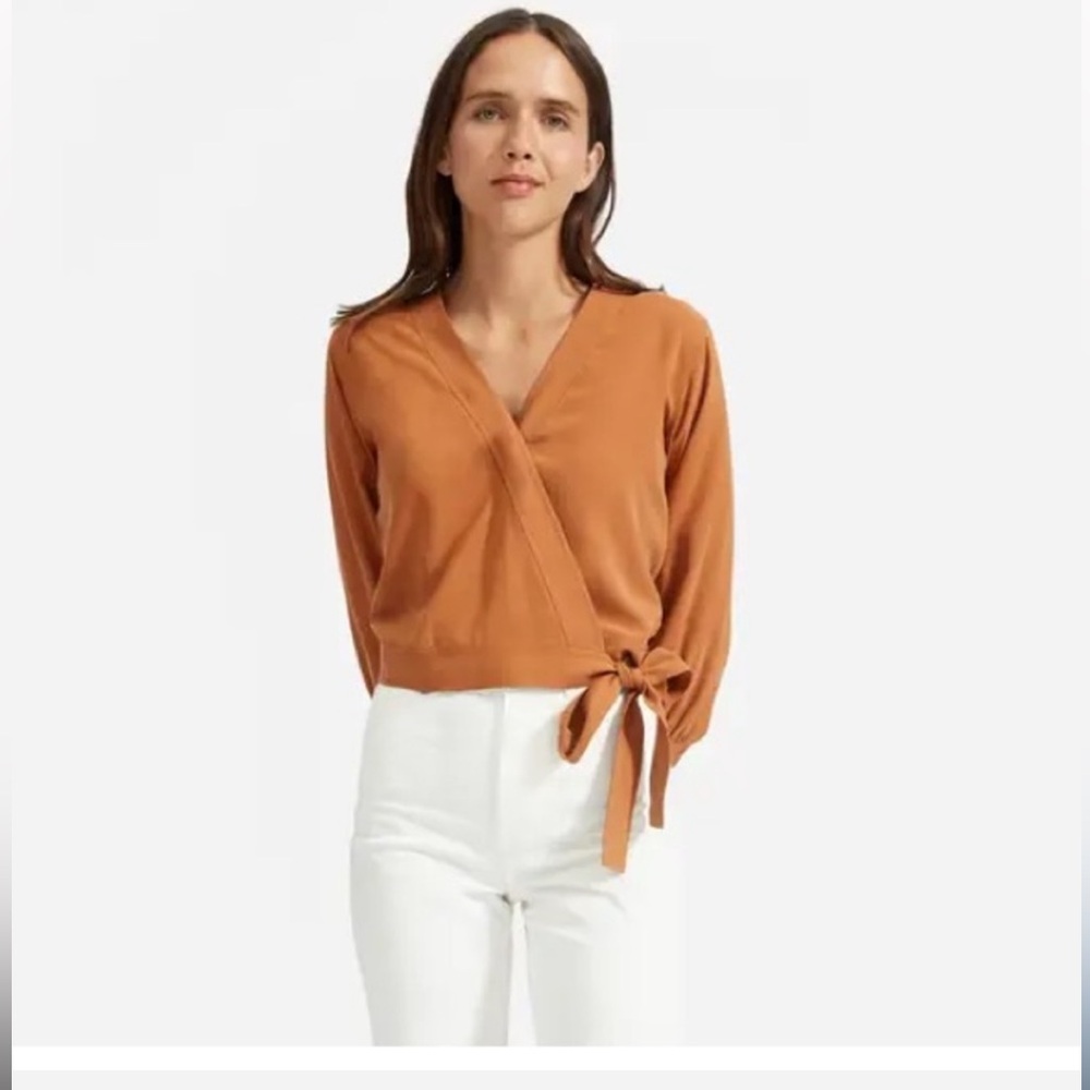 Everlane | Washable Silk Wrap Top - Picture 4 of 10